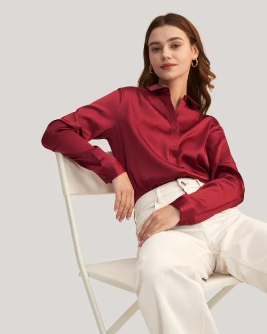 Top Quality Long Sleeves Collared Silk Shirt Women Women Lilysilk Essentials
