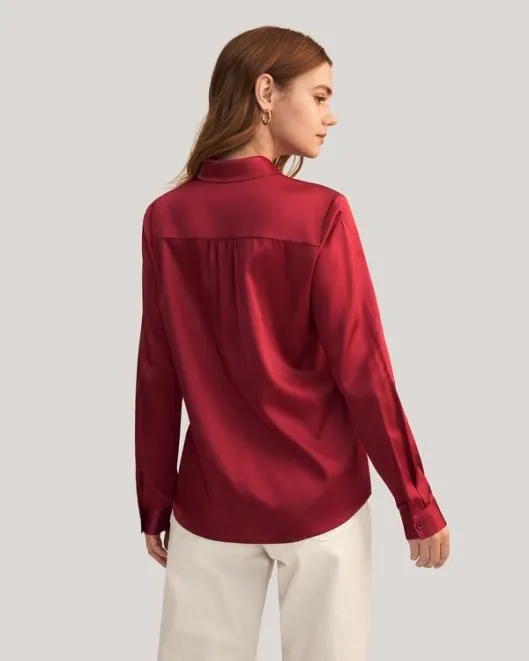 Top Quality Long Sleeves Collared Silk Shirt Women Women Lilysilk Essentials