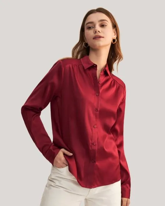 Top Quality Long Sleeves Collared Silk Shirt Women Women Lilysilk Essentials