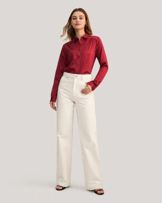 Top Quality Long Sleeves Collared Silk Shirt Women Women Lilysilk Essentials