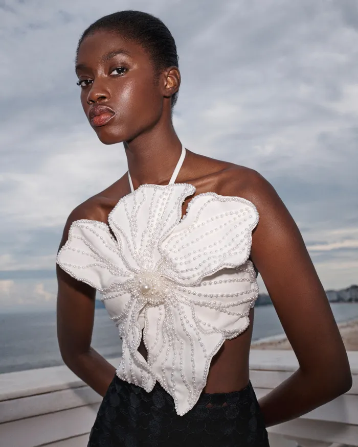 Tops and Bodysuits Women PatBO HANDBEADED FLOWER TOP RUNWAY