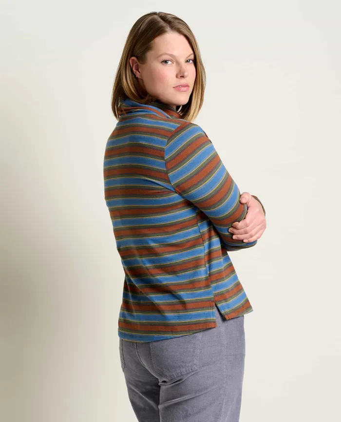 Tops and TShirts Maisey Long Sleeve TNeck Cornflower Stripe ToadandCo Women8217s