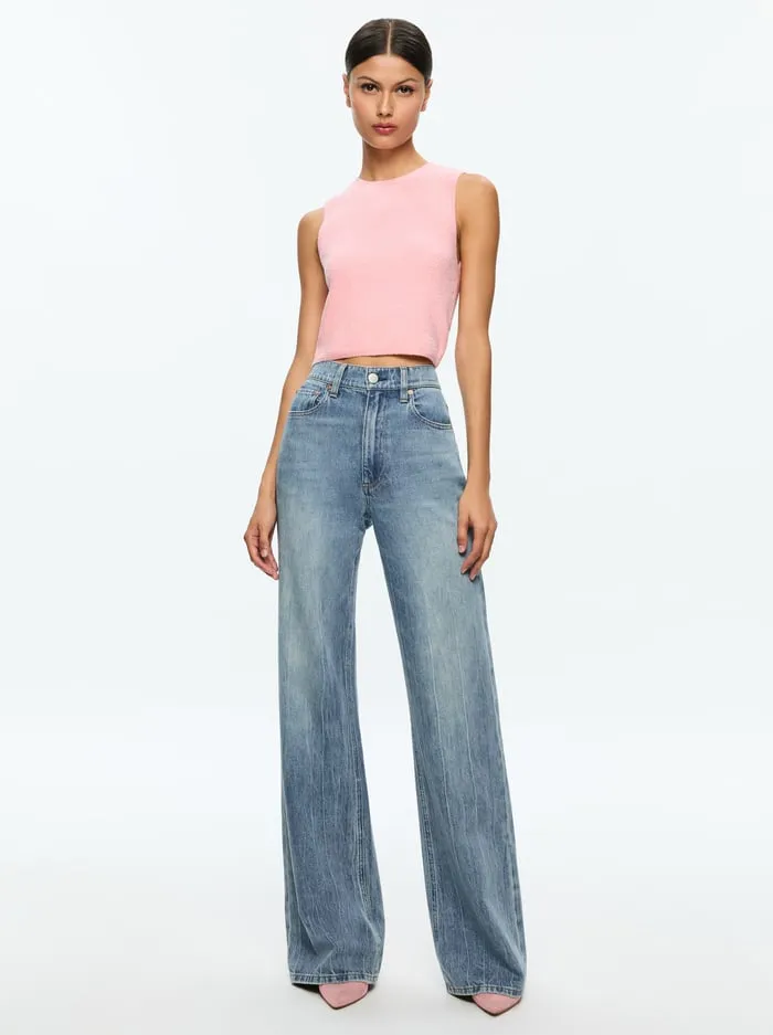 Tops Women Alice Olivia Amity Tank Rose Quartz
