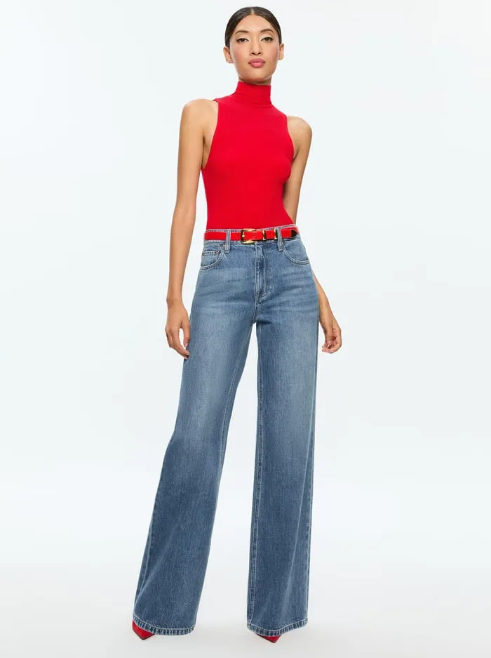 Tops Women Alice Olivia Darcey Tank Bright Ruby