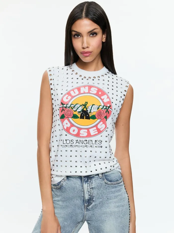 Tops Women Alice Olivia Micah Muscle Tank Off White Multi