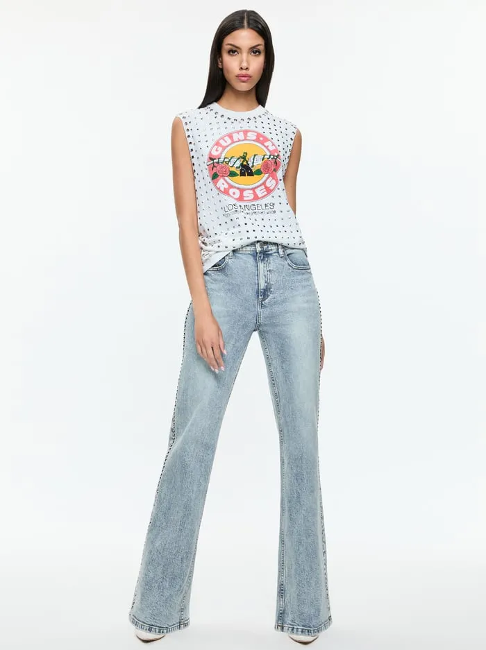 Tops Women Alice Olivia Micah Muscle Tank Off White Multi