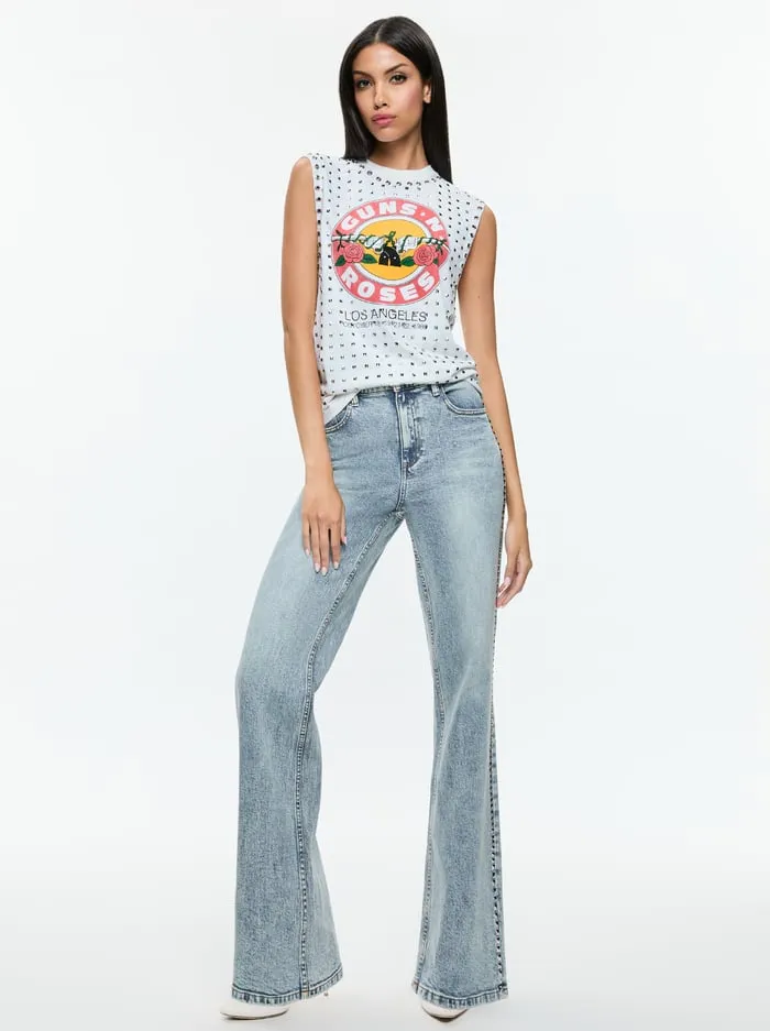 Tops Women Alice Olivia Micah Muscle Tank Off White Multi
