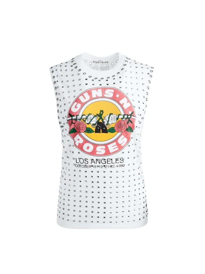 Tops Women Alice Olivia Micah Muscle Tank Off White Multi