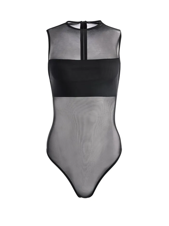 Tops Women Alice Olivia Nichol Bodysuit Black