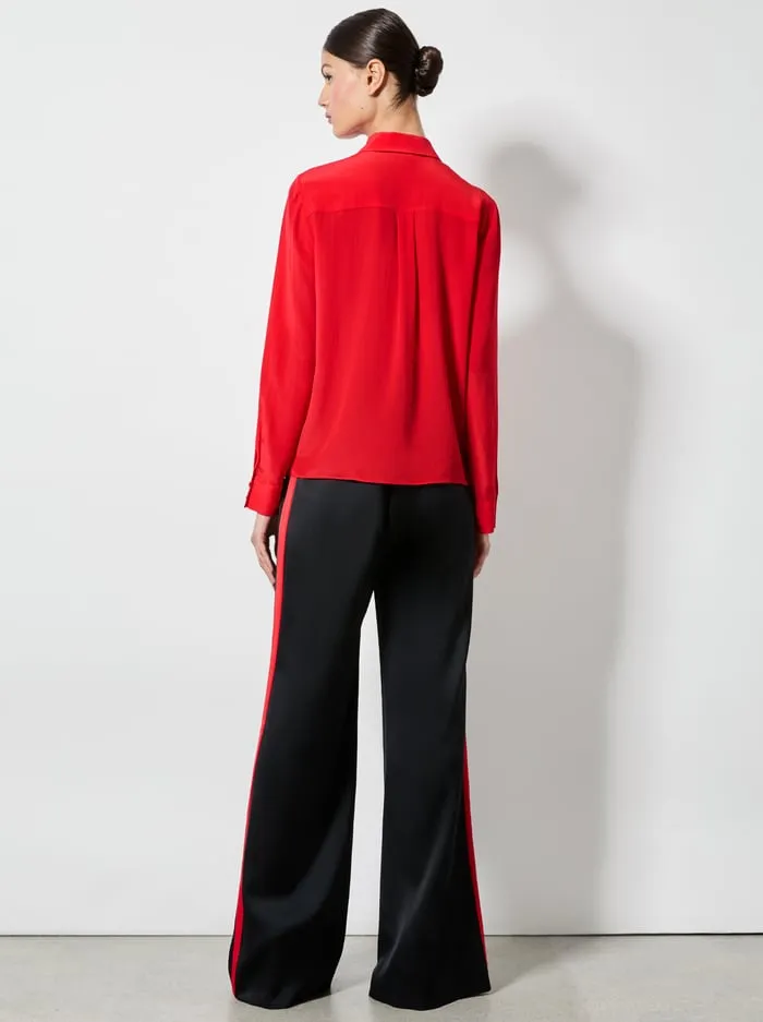 Tops Women Alice Olivia Willa Placket Top Bright Ruby