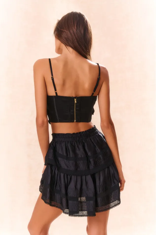 Tops Women LoveShackFancy Woodley Bow Bustier Top Black