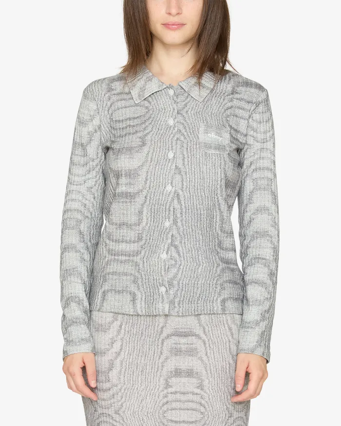 TOPS Women NOISE LS SHIRT Blanc Multi OBEY Clothing