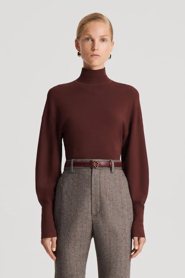 Tops Women Scanlan Theodore COCOON SLEEVE TOP Burgundy Tops Women Scanlan Theodore COCOON SLEEVE TOP Burgundy