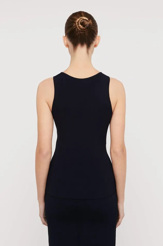 Tops Women Scanlan Theodore CREPE KNIT SINGLET Navy Tops Women Scanlan Theodore CREPE KNIT SINGLET Navy