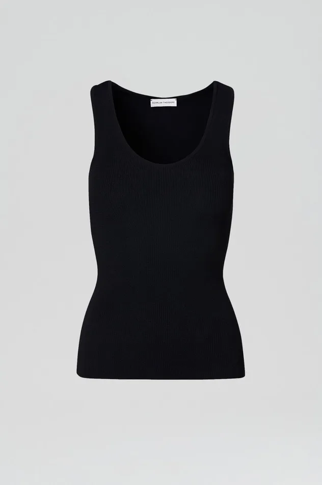 Tops Women Scanlan Theodore CREPE KNIT SINGLET Navy Tops Women Scanlan Theodore CREPE KNIT SINGLET Navy