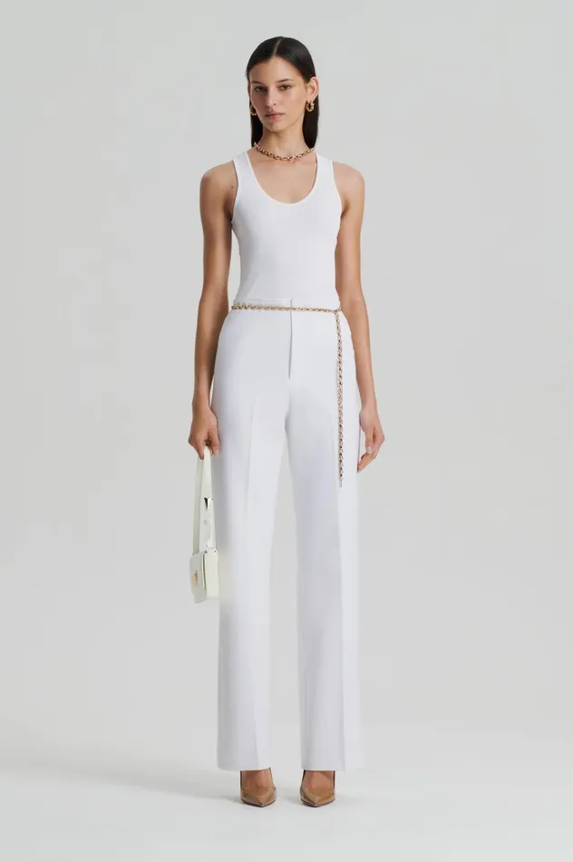 Tops Women Scanlan Theodore CREPE KNIT SINGLET White