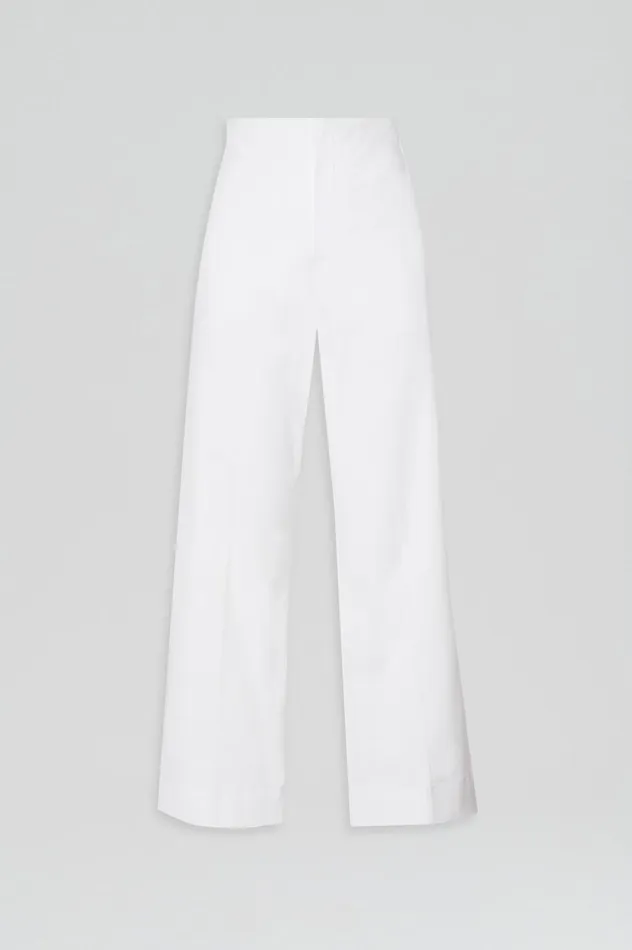 Trousers Women Scanlan Theodore SATEEN CROPPED WIDE LEG TROUSER Bianco Trousers Women Scanlan Theodore SATEEN CROPPED WIDE LEG TROUSER Bianco