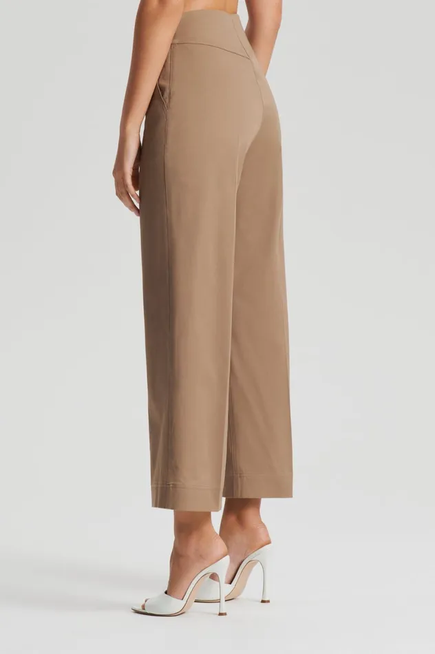 Trousers Women Scanlan Theodore SATEEN CROPPED WIDE LEG TROUSER Darkcamel Trousers Women Scanlan Theodore SATEEN CROPPED WIDE LEG TROUSER Darkcamel