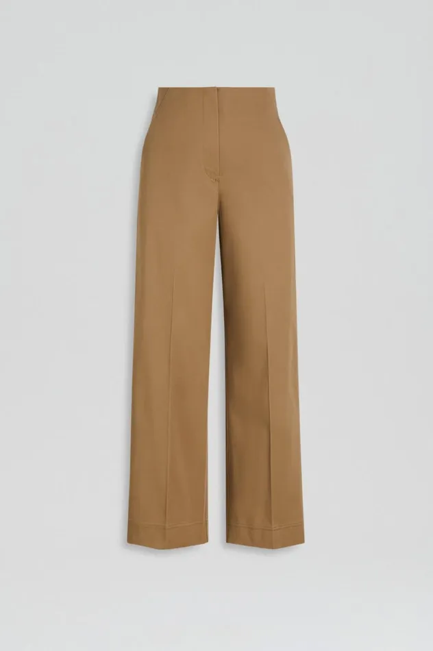Trousers Women Scanlan Theodore SATEEN CROPPED WIDE LEG TROUSER Darkcamel Trousers Women Scanlan Theodore SATEEN CROPPED WIDE LEG TROUSER Darkcamel