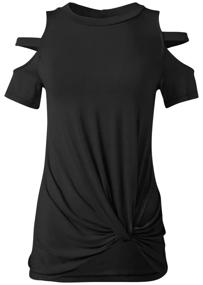 TWISTED KNOT DETAIL TOP Black Women VENUS Venus Basics Tops