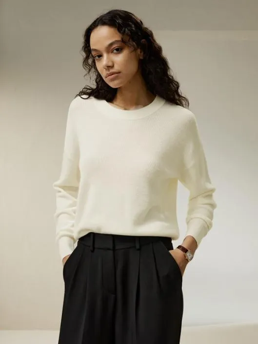 Ultrafine Merino Wool Crewneck Women Lilysilk Knitwear