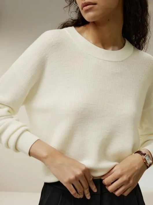 Ultrafine Merino Wool Crewneck Women Lilysilk Knitwear