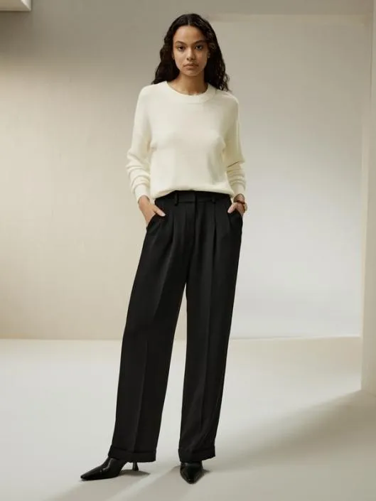 Ultrafine Merino Wool Crewneck Women Lilysilk Knitwear