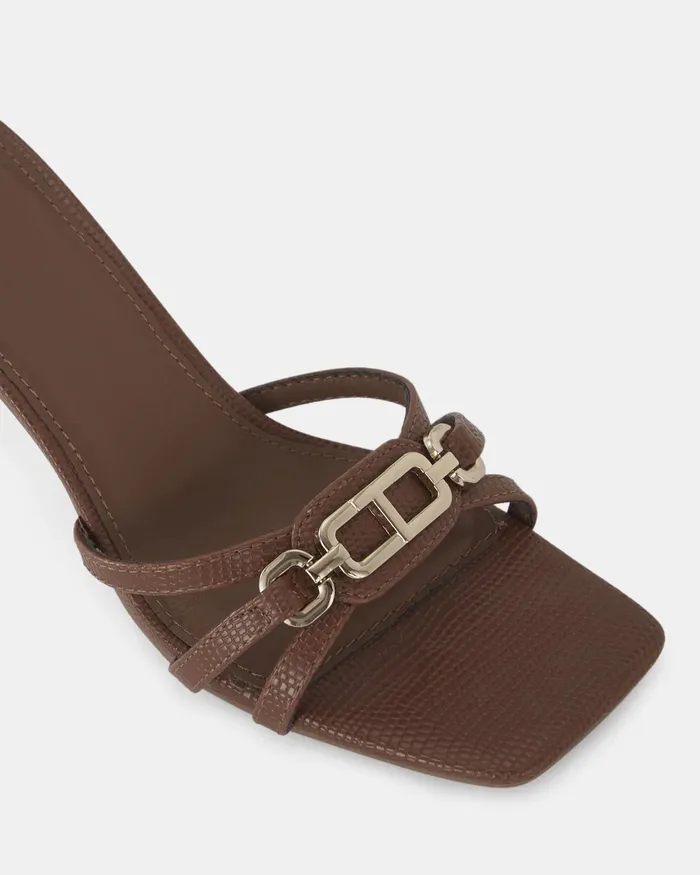 URSINO CARAMEL LIZARD Stilettos Mules NOVO Shoes Women