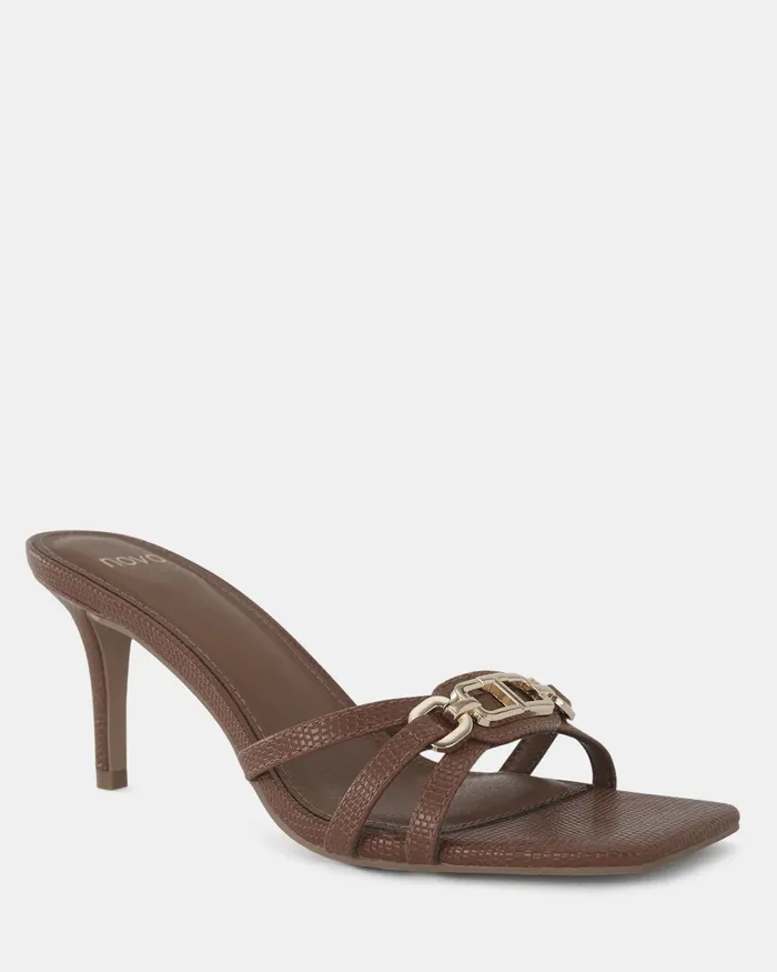 URSINO CARAMEL LIZARD Stilettos Mules NOVO Shoes Women