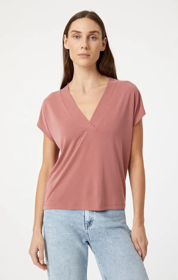 VNeck Shirt In Canyon Rose Women Mavi Jeans Shirts