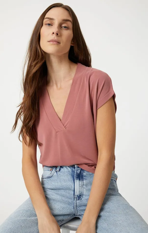 VNeck Shirt In Canyon Rose Women Mavi Jeans Shirts VNeck Shirt In Canyon Rose Women Mavi Jeans Shirts