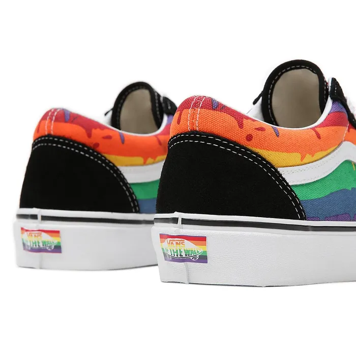Vans Classics Women Rainbow Drip Old Skool Shoes Black Multicolour