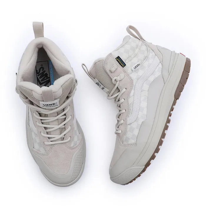 Vans HiTop Shoes Women UltraRange EXO Hi MTE2 Checkerboard Shoes Green Beige