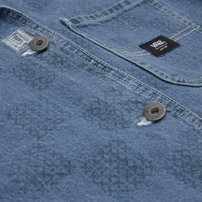 Vans Jackets and Coats Women Mended Check Denim Printed Jacket Blue