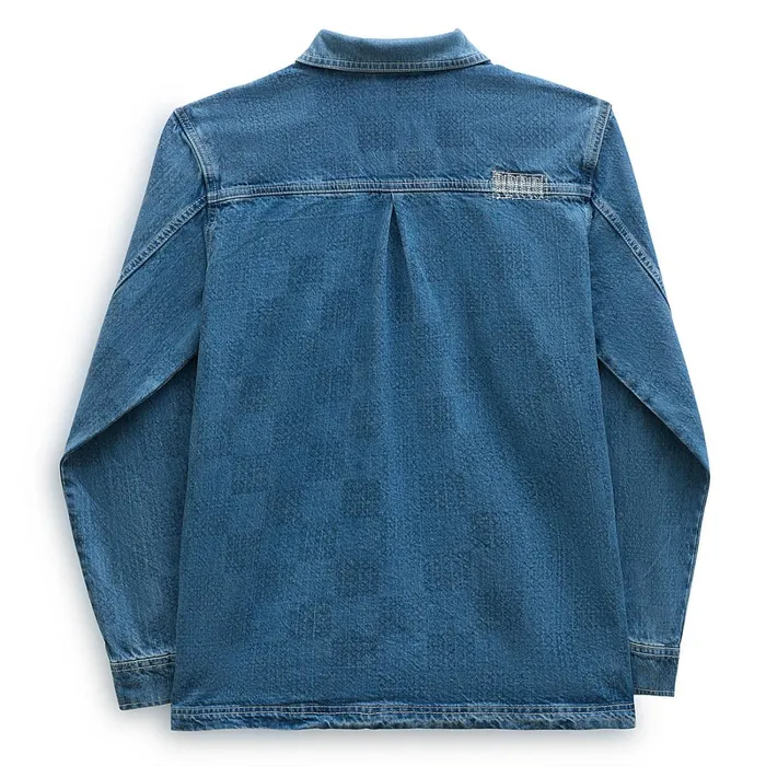 Vans Jackets and Coats Women Mended Check Denim Printed Jacket Blue