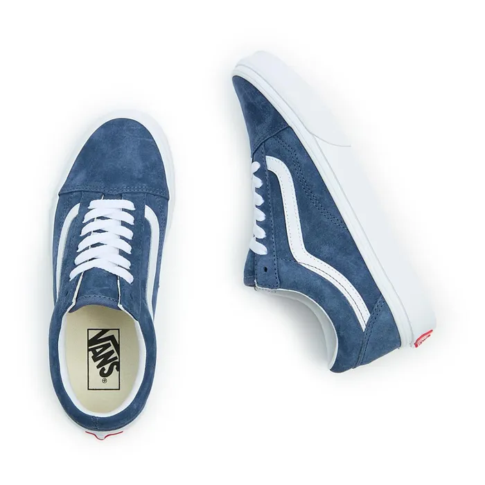 Vans Lowtop Shoes Men Old Skool Pig Suede Shoes Blue