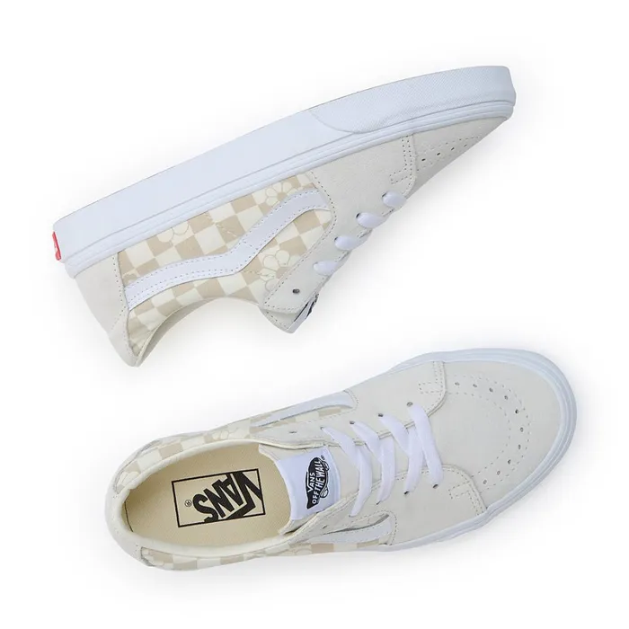 Vans Lowtop Shoes Women Sk8Low Floral Check Shoes White