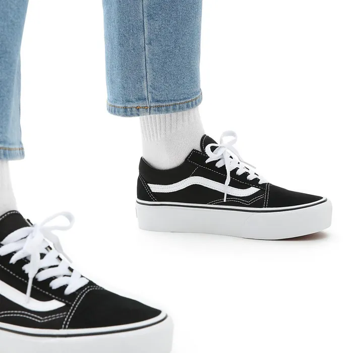 Vans Platform Shoes Women Platform Old Skool Shoes Black