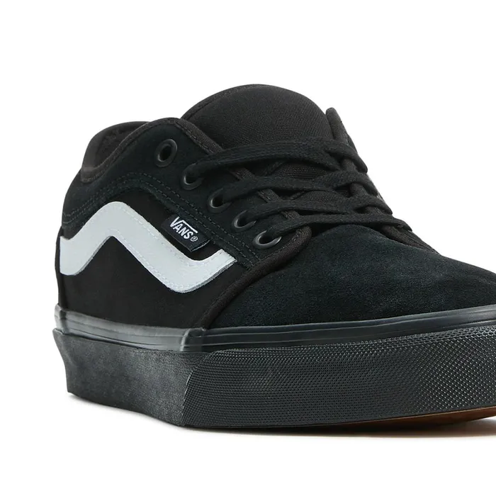 Vans Skate Shoes Women Chukka Low Sidestripe Shoes Black White
