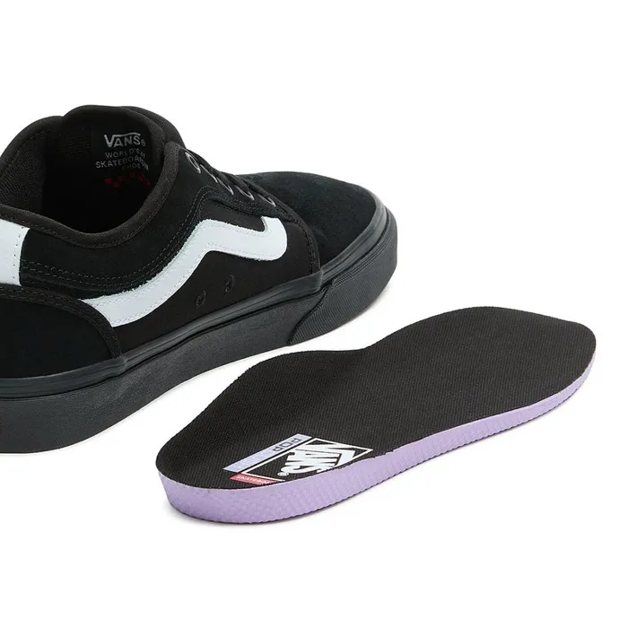 Vans Skate Shoes Women Chukka Low Sidestripe Shoes Black White