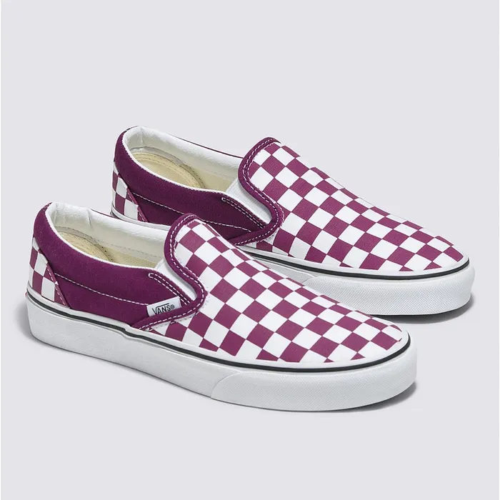 Vans Slipon Shoes Men Checkerboard Color Theory Classic SlipOn Shoes Purple