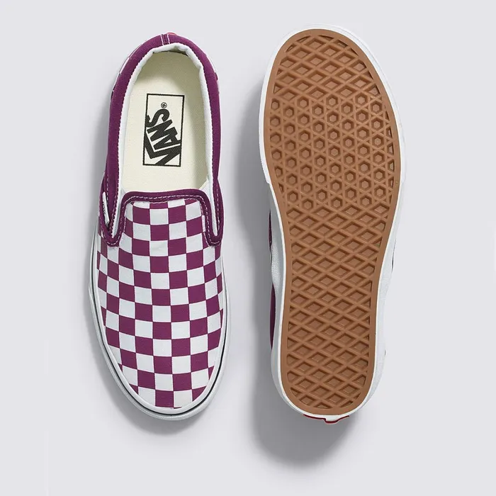 Vans Slipon Shoes Men Checkerboard Color Theory Classic SlipOn Shoes Purple