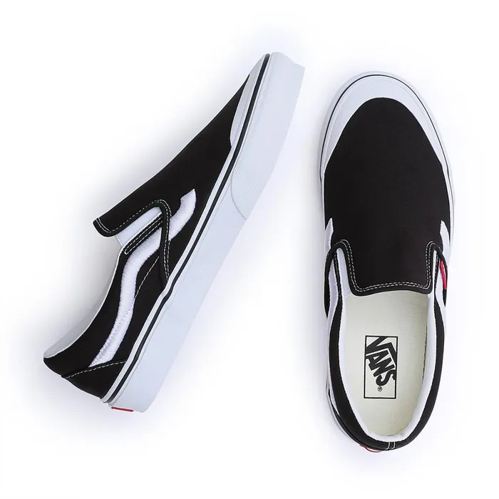 Vans Slipon Shoes Men Classic SlipOn 138 Sidestripe Shoes Black