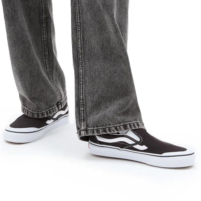 Vans Slipon Shoes Men Classic SlipOn 138 Sidestripe Shoes Black