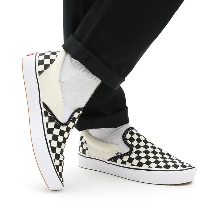 Vans Slipon Shoes Women Comfycush SlipOn Shoes Black White