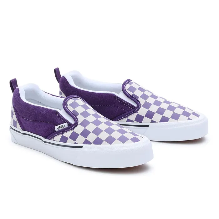 Vans Slipon Shoes Women Knu Slip Checkerboard Shoes White Purple