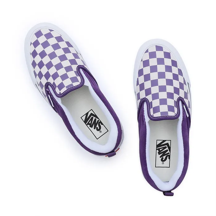 Vans Slipon Shoes Women Knu Slip Checkerboard Shoes White Purple
