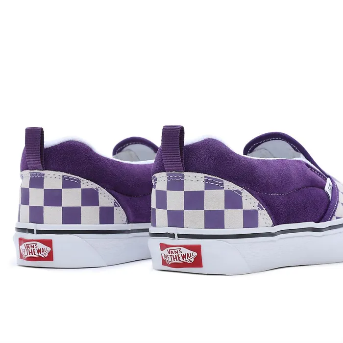 Vans Slipon Shoes Women Knu Slip Checkerboard Shoes White Purple