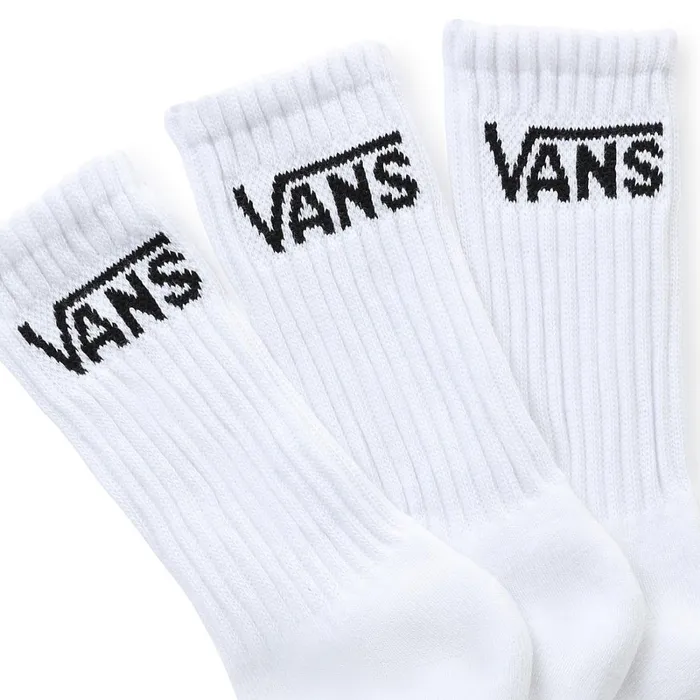Vans Socks Kids Classic Crew Socks US 10135 3 Pairs White