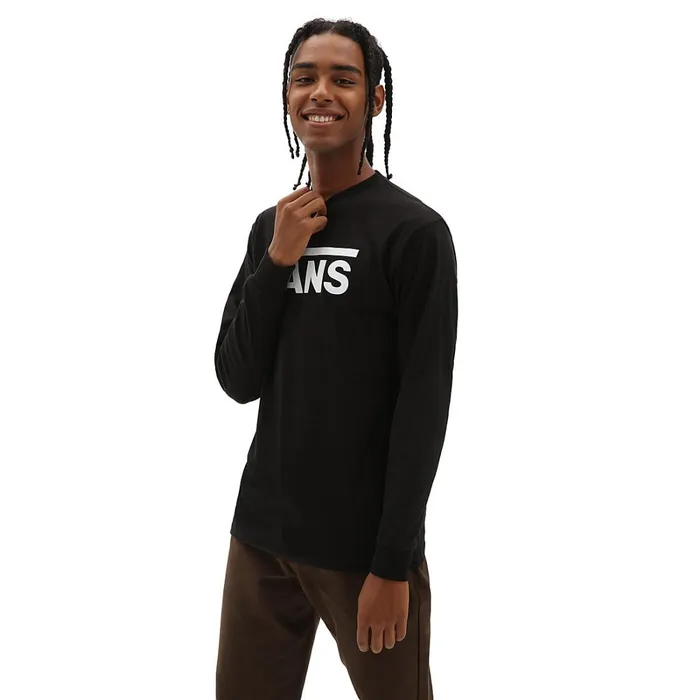 Vans Tshirts and Tanks Men Classic Long Sleeve TShirt Black White
